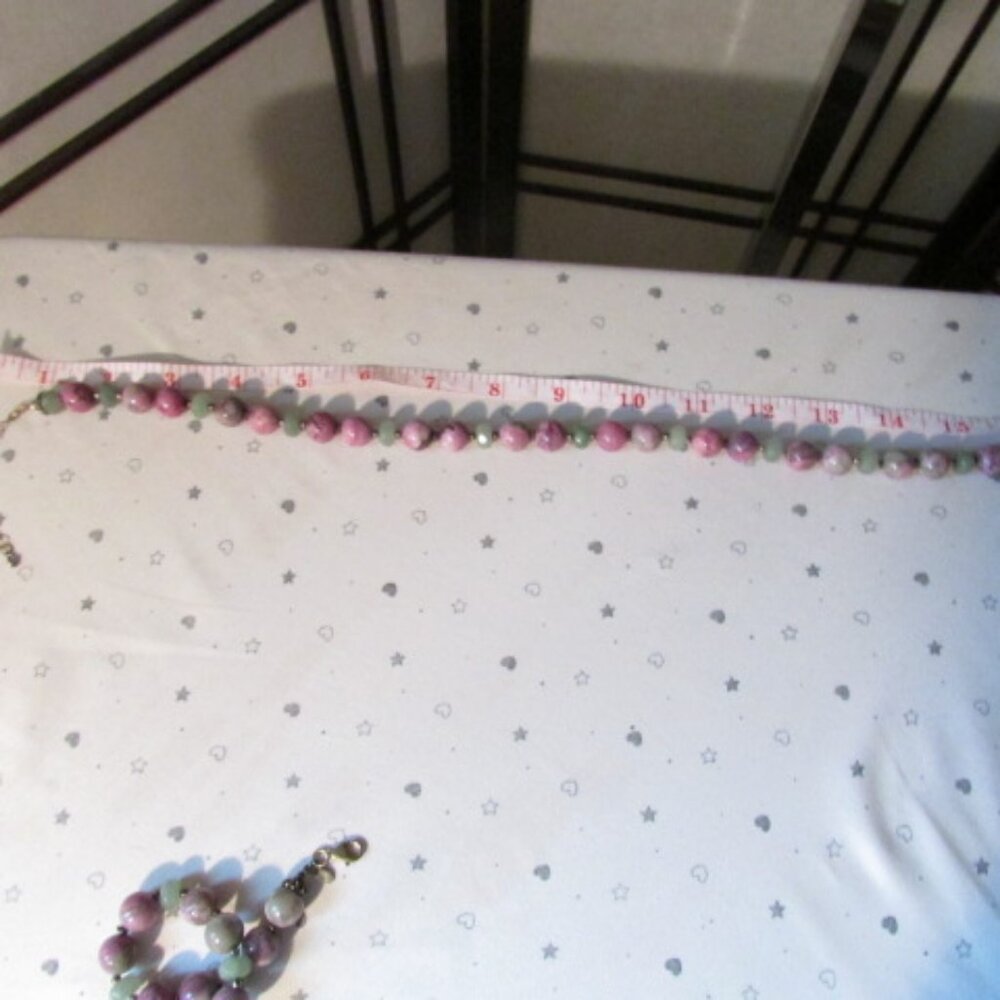 Gemstone Necklace Bracelet set - Picture 3 of 5